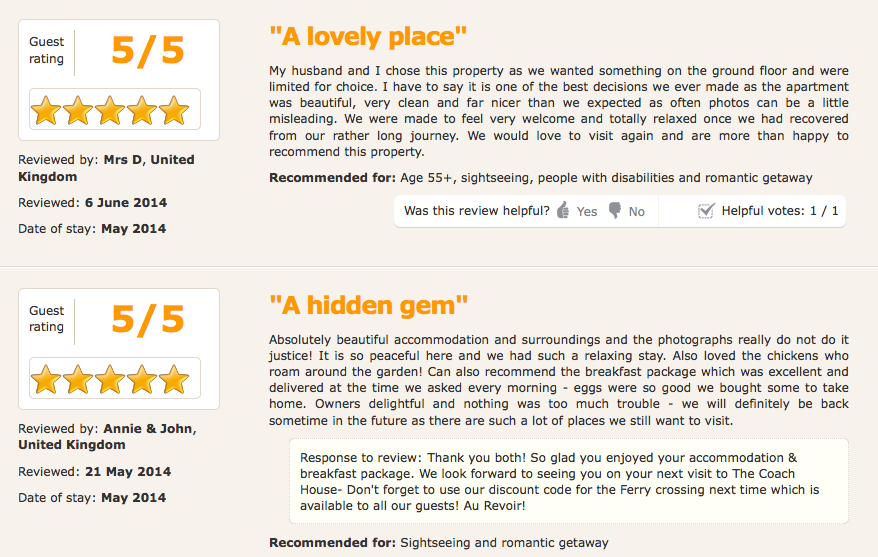 Gite Reviews Brittany France Gites For Adults Only France Reviews