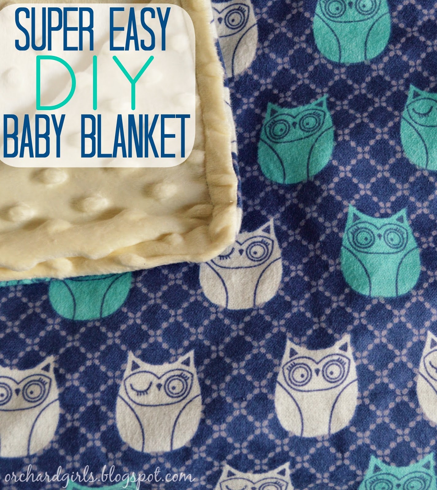 Orchard Girls Super easy DIY Baby Blanket Tutorial (with minky and