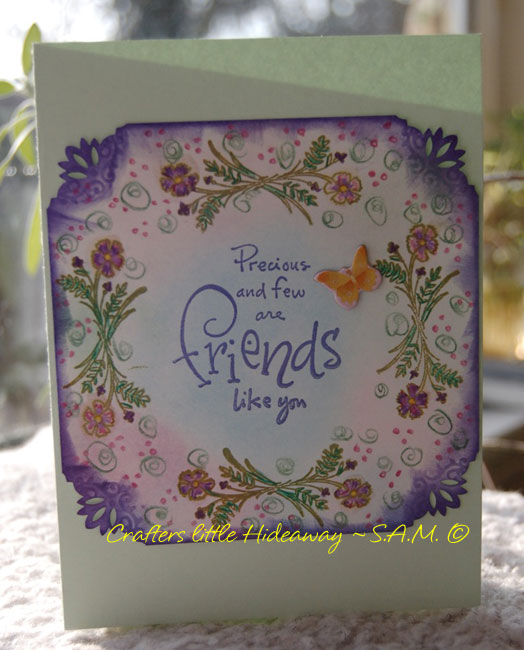 crafters little hideaway card making handmade stamped friendship