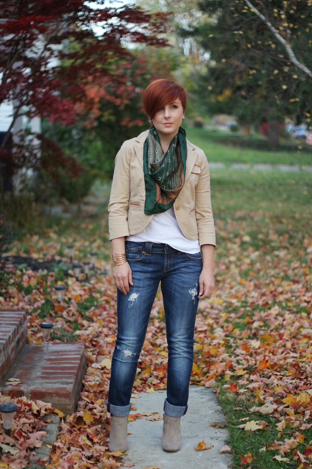 Thrift and Shout Cute Outfit of the Day Christian Dior Scarf