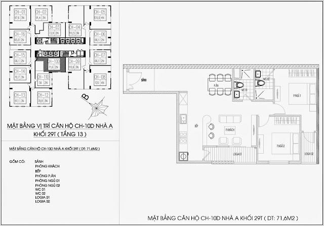 Mặt bằng căn hộ tòa A - 29 tầng, chung cư Imperia Garden Mặt bằng căn hộ tòa A - 29 tầng, chung cư Imperia Garden