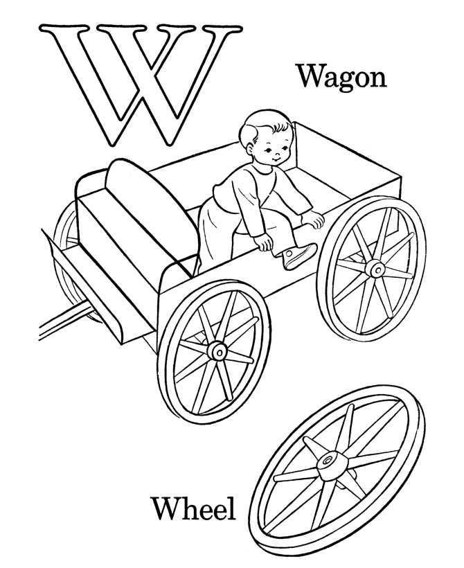 printable Alphabet Coloring Pages Wagon Wheel printable Alphabet Coloring Pages Wagon Wheel