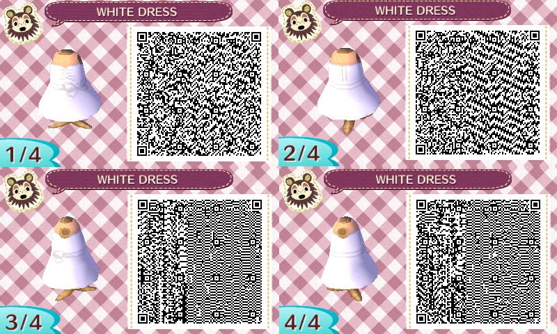 animal crossing new leaf qr codes white sleeveless bow dress and