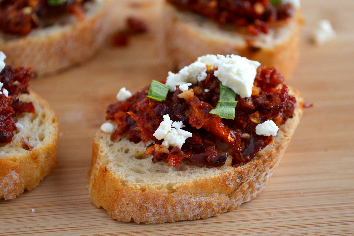 K&K Test Kitchen SunDried Tomato and Kalamata Olive Bruschetta (3ways)