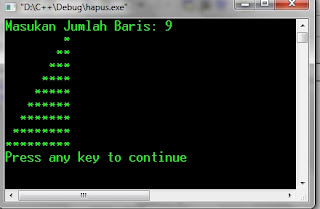 Membuat Bentuk Segitiga Dengan C++  
