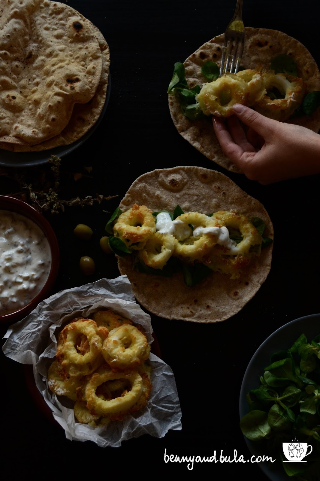Ricetta Fish Wrap Mediterraneo Con Calamari/Baked Squid Rings Taco Recipe