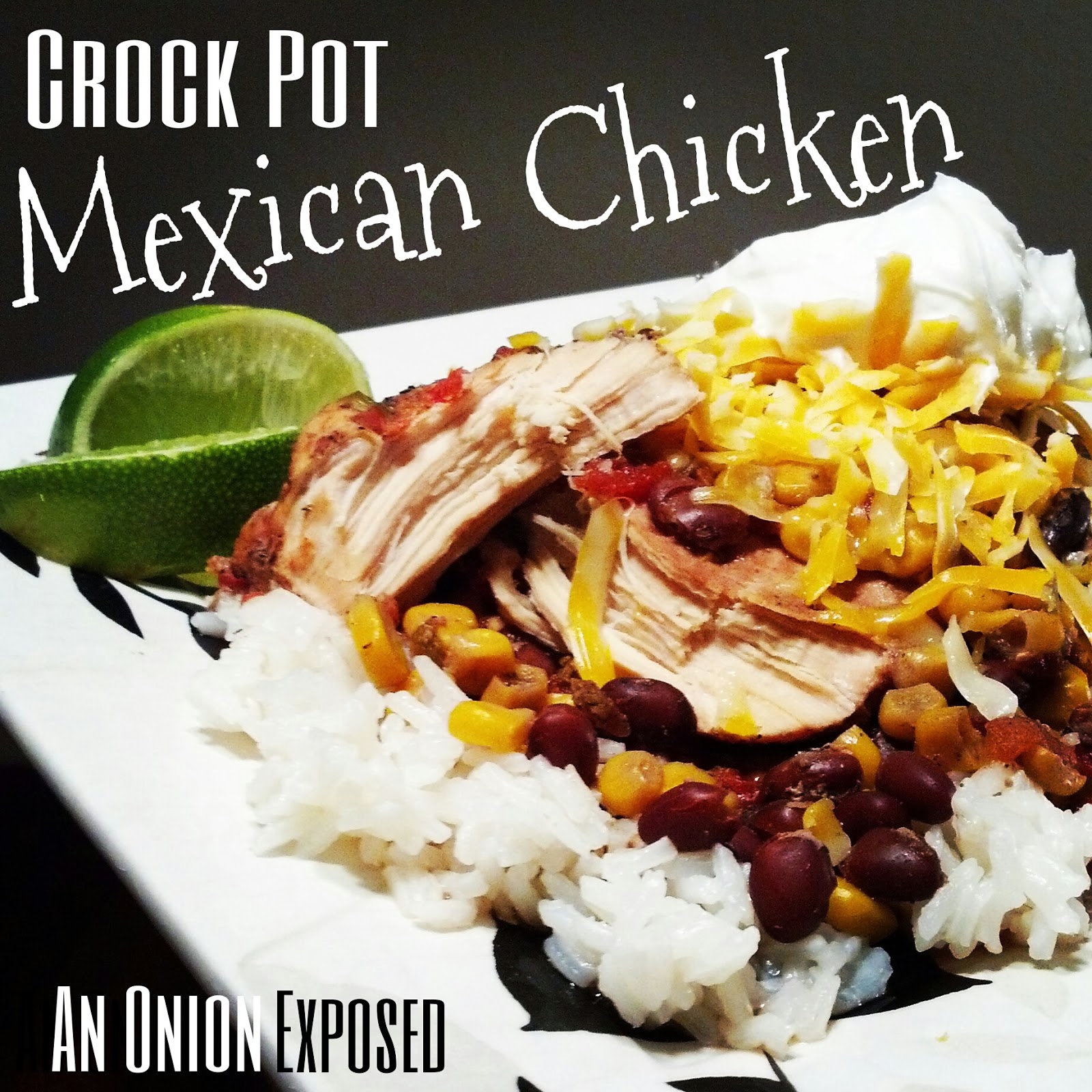 An Onion Exposed Crock Pot Mexican Chicken