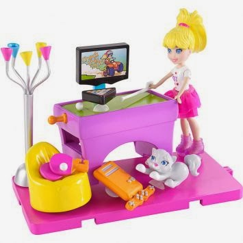 Boneca Polly Pocket - Sala de Jogos Cola e Descola - Mattel Usado