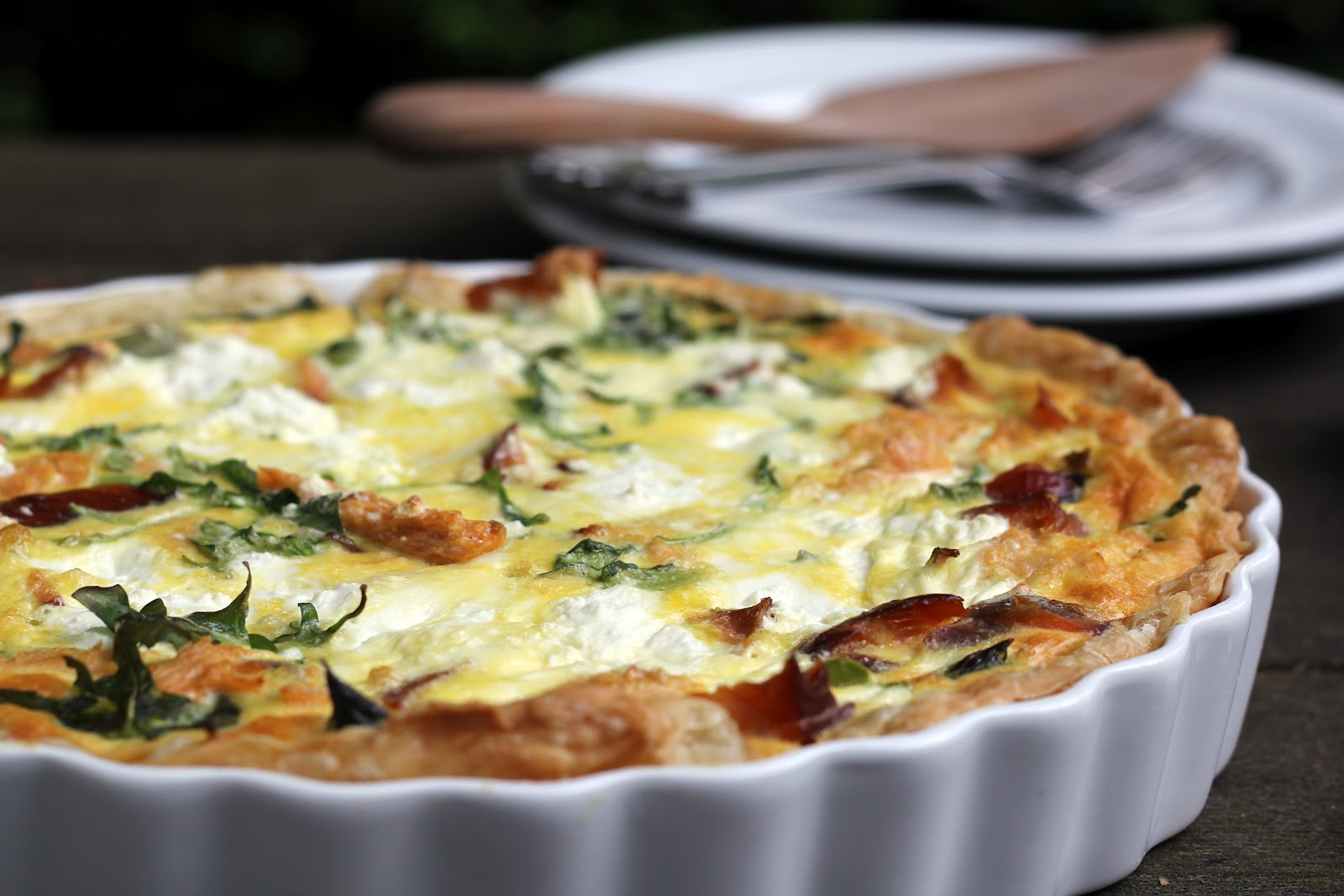 Blue Kale Road Smoked Salmon, Vegetable and Ricotta Quiche Puff