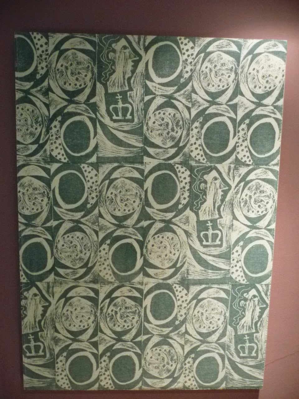 Ben Nicholson, "Princess", Hand block printed cotton, circa 1933 FTM London Artist Textiles