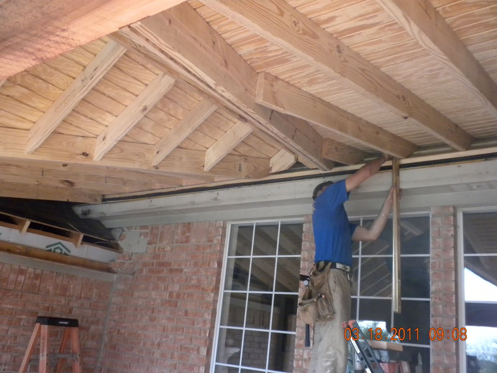 The Butler Family Patio Cover Day 3 Roof and underside