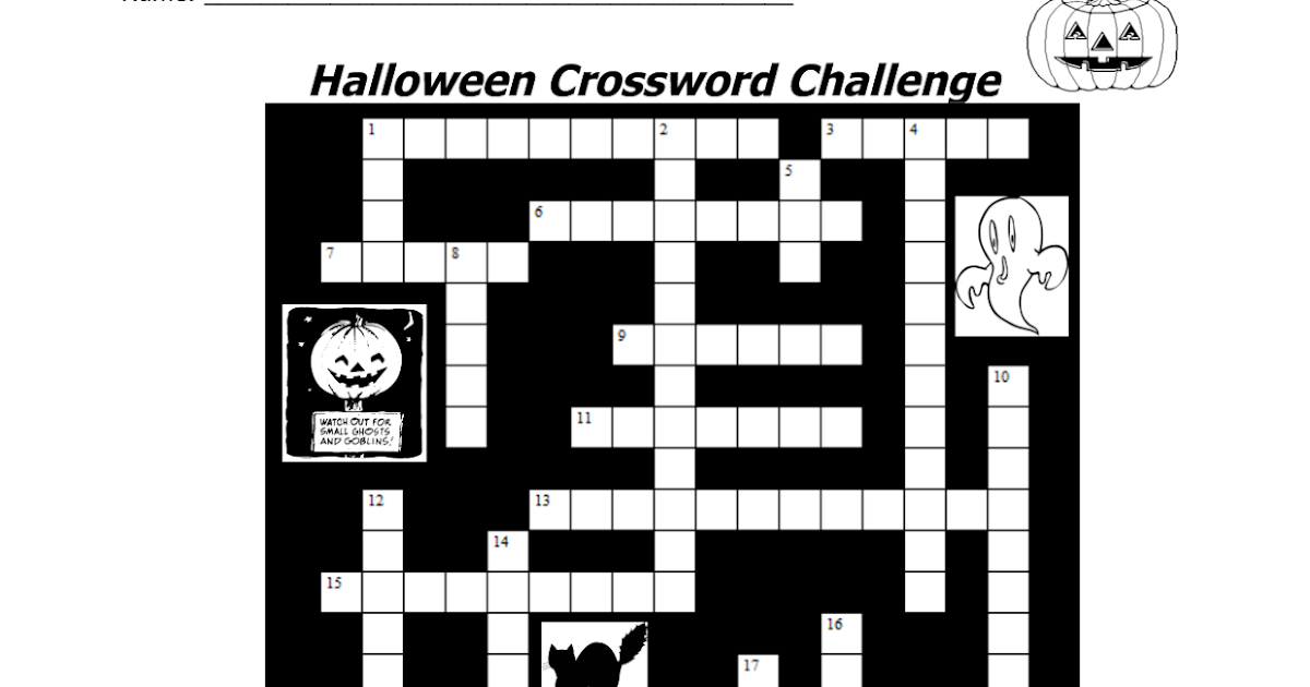 7 Halloween Crossword Printable - Medium level