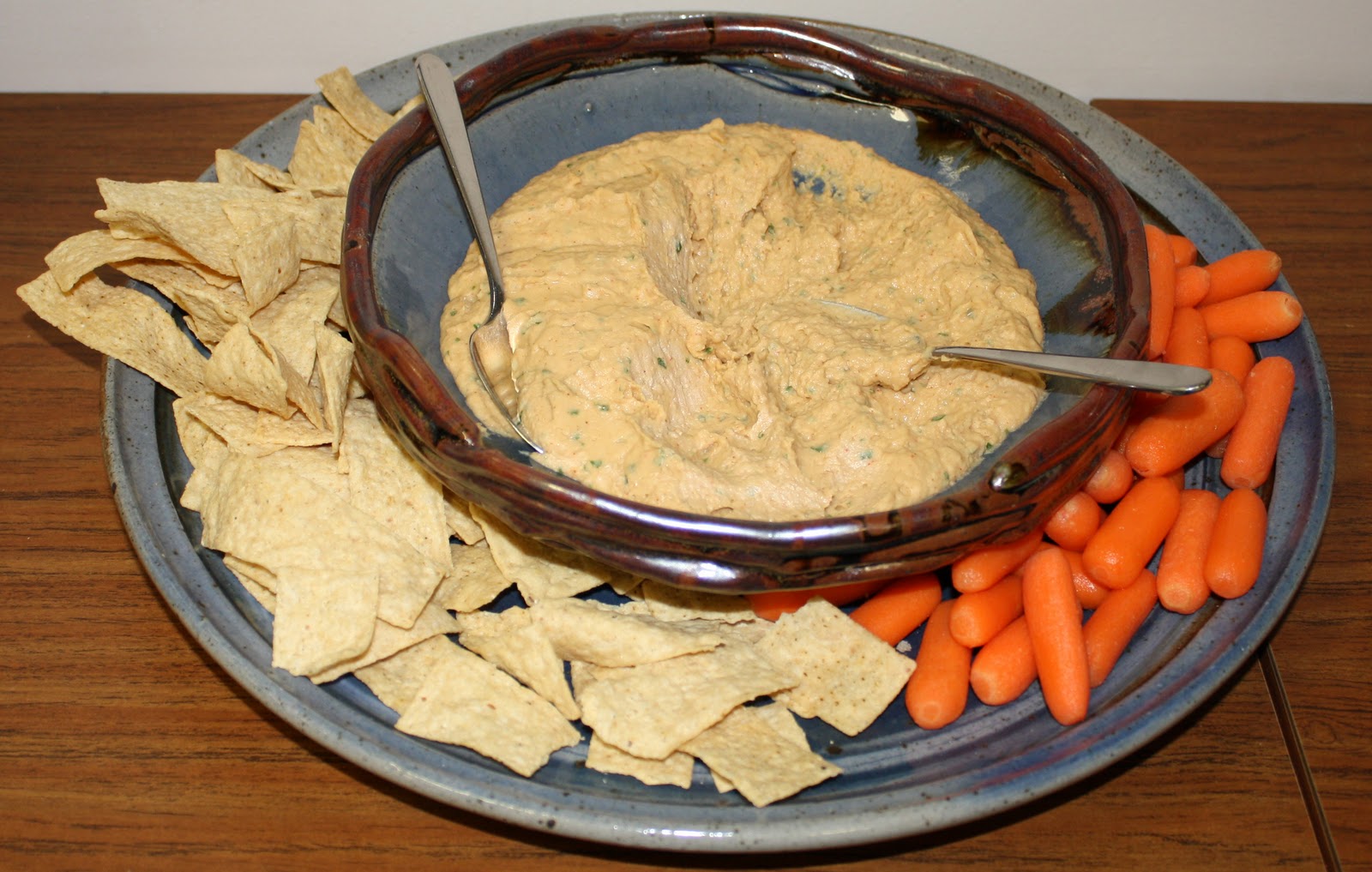 Costco Cuisine White Bean Dip With Mission Tortilla Strips And Baby