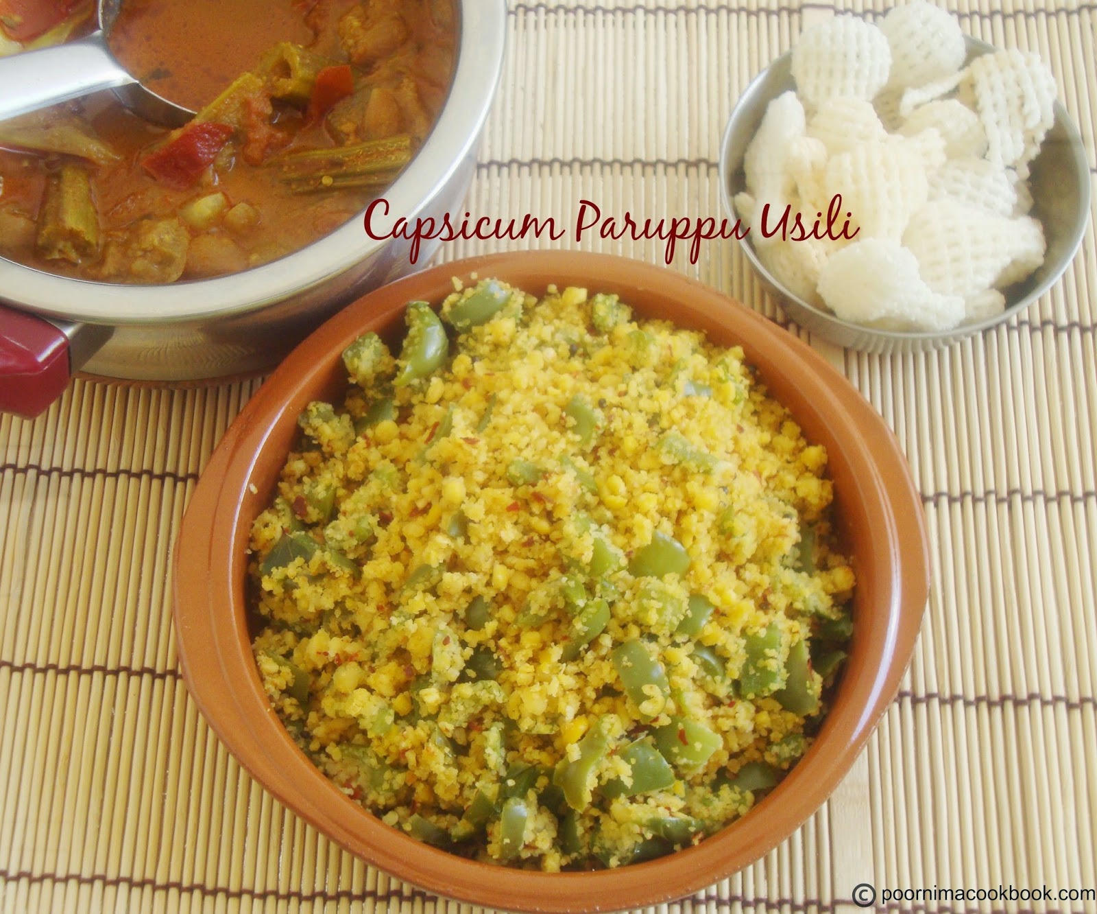 Poornima's Cook Book Paruppu Usili / Capsicum Usili / Capsicum Paruppu
