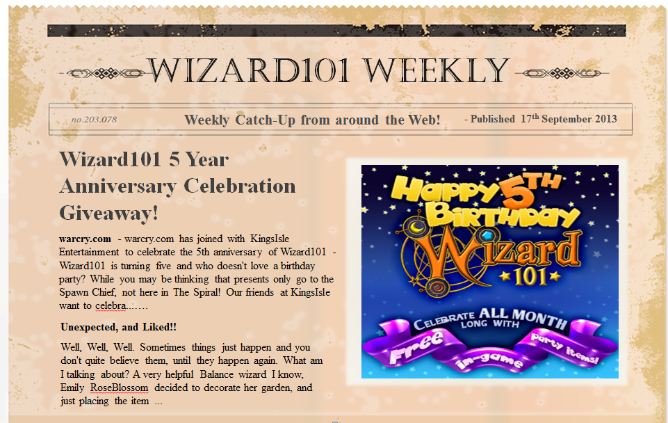 The Wizard's Weekly Catchup