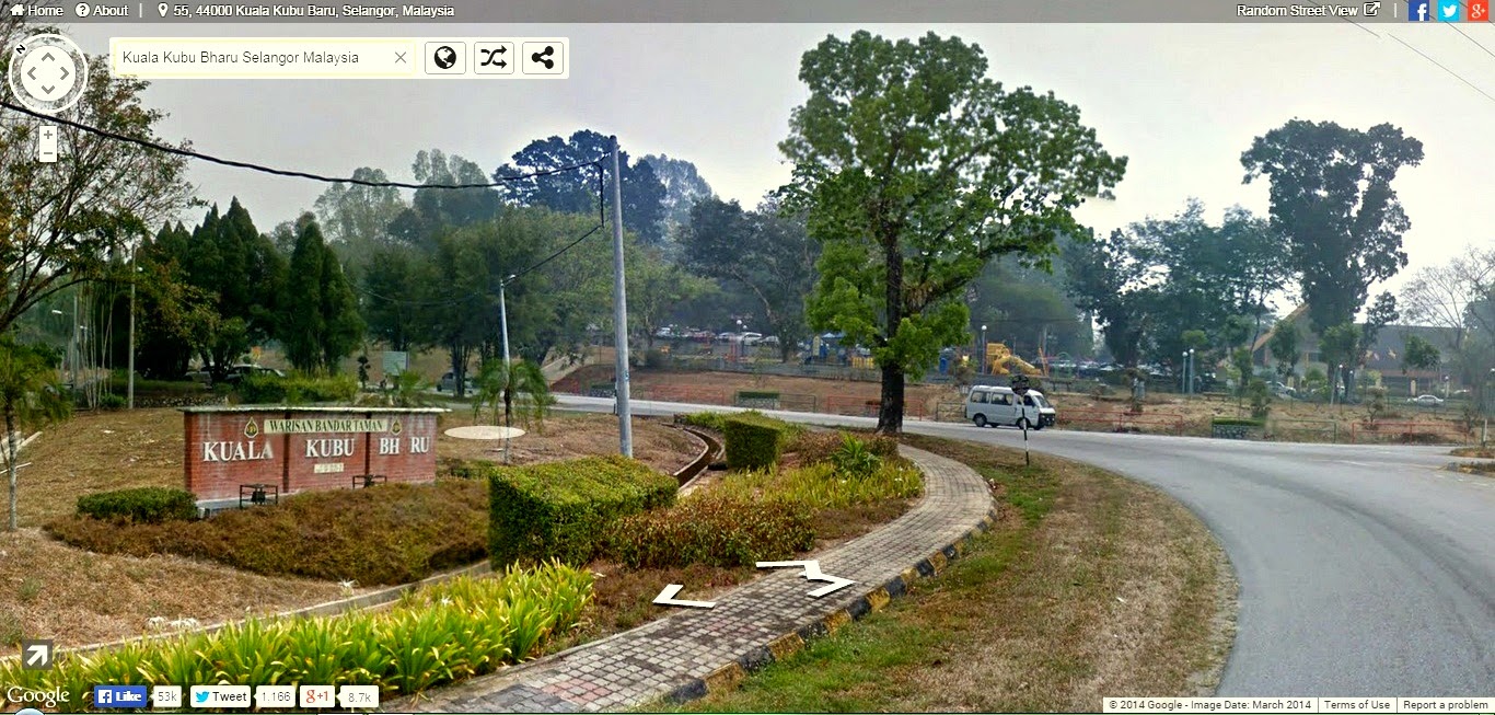 Menjejaki Pekan Kuala Kubu Bharu Melalui Instant Google Street View