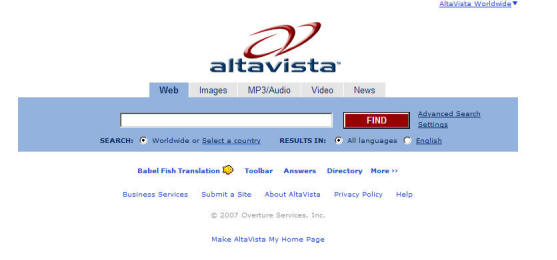 Google Translate Alta Vista Babel Fish Translation