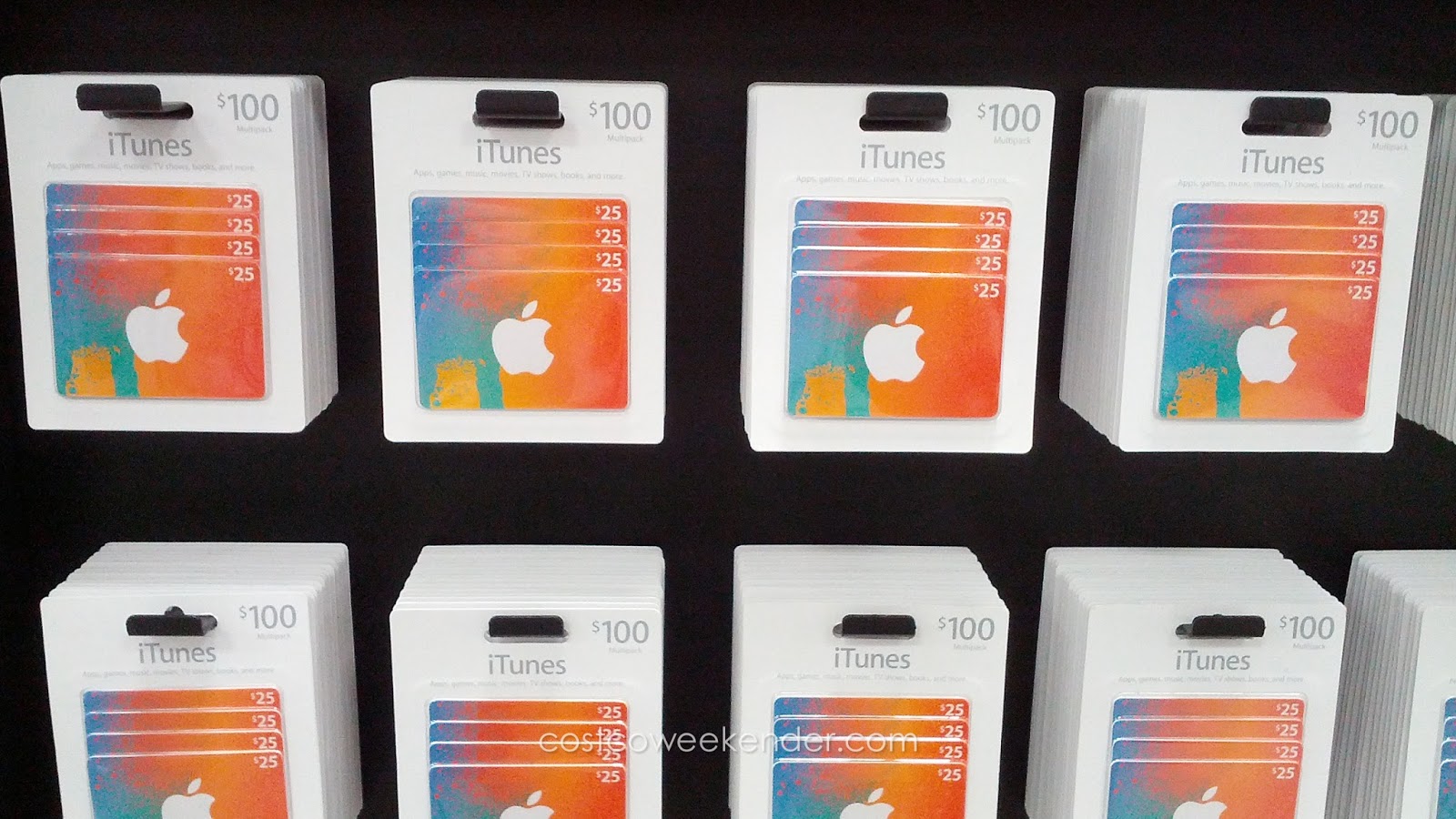 iTunes 100 gift card Multi Pack Costco Weekender