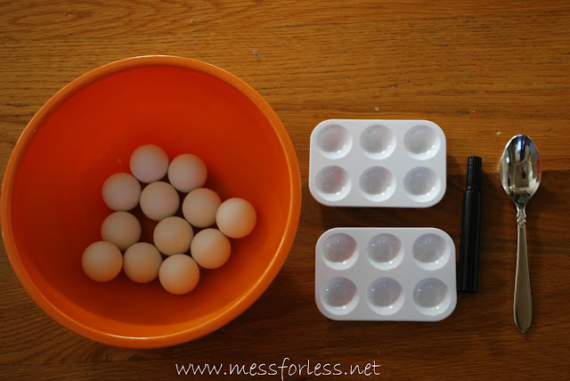 Preschool math, ping pong ball math