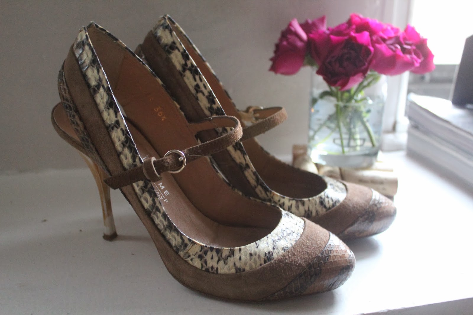 Heart of Gold + Glitter Italian shoes via TJ Maxx