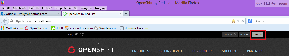 Hướng dẫn tổng hợp: Openshift + Wordpress + Dot.tk + Cloudflare + Outlook Mail Domain Screenshot+(89)