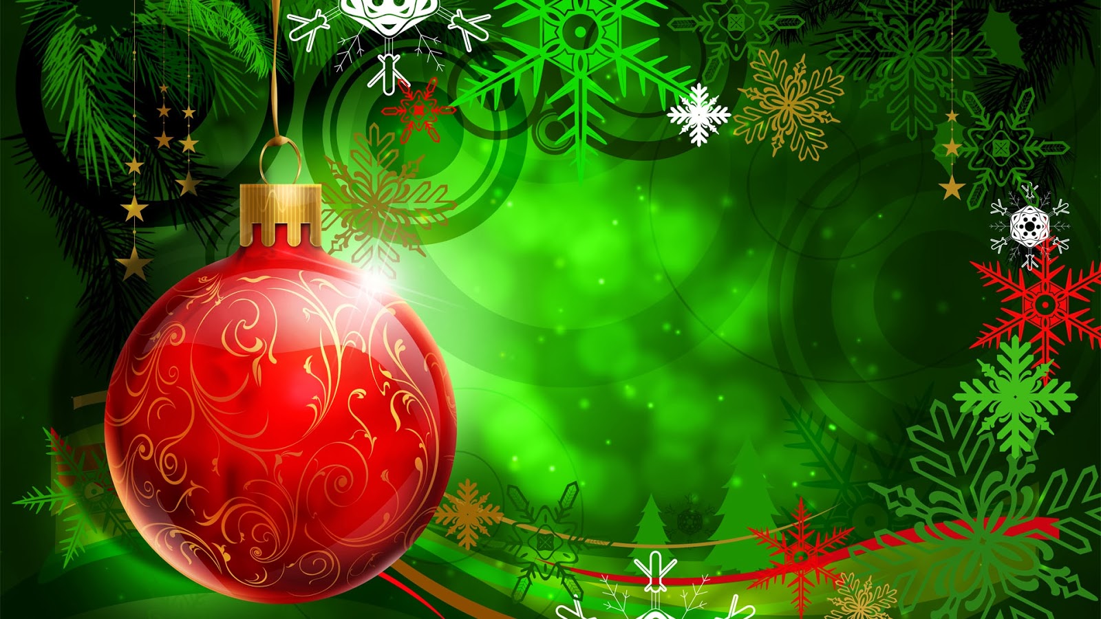 Wallpapers de Navidad - Feliz Navidad - Esfera navideña con fondo verde