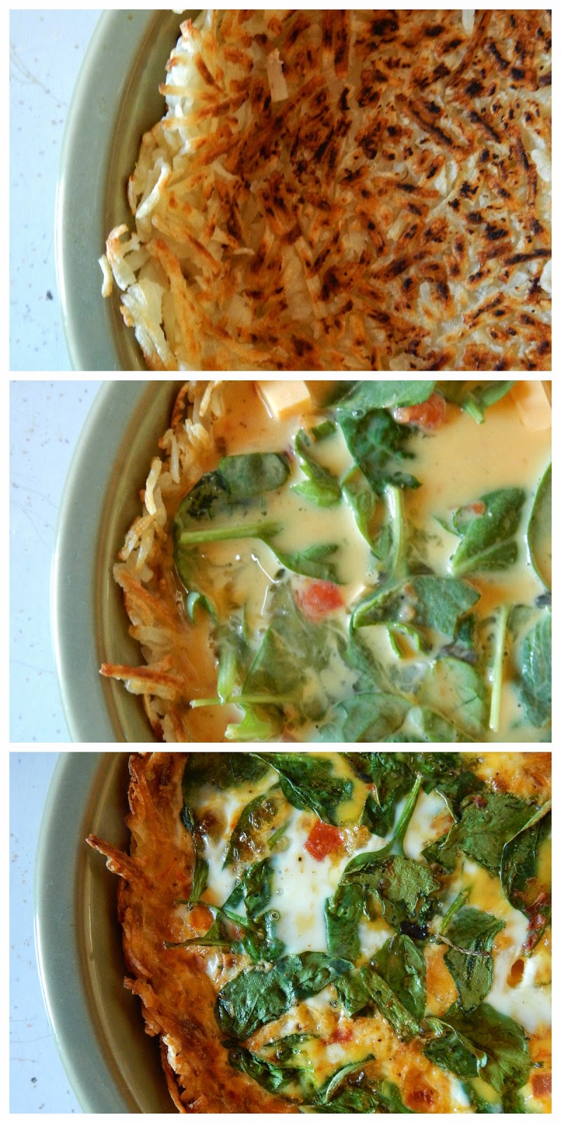 Ally's Sweet and Savory Eats Hash Brown Crusted Spinach & Egg Quiche