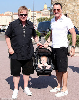 Sir Elton John, David Furnish and their son Zachary