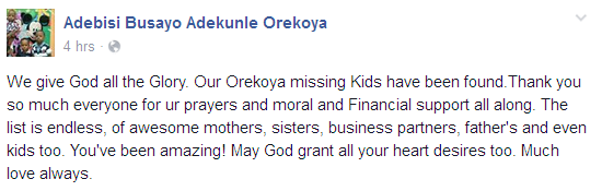 The 3 kidnapped Orekoya boys have been found (Details)