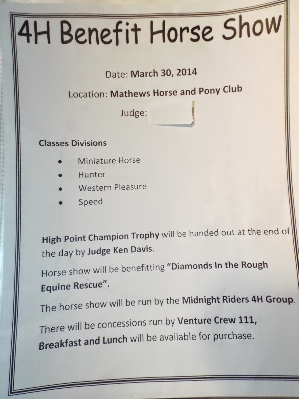 Hosting a Benefit Horse Show