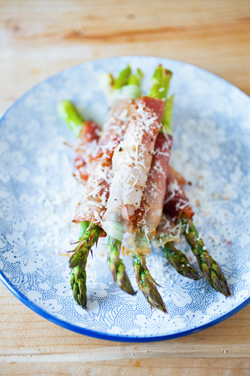 Brunch Prosciutto Wrapped Asparagus with Boiled Eggs Bella Bonito