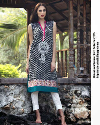 15-EXC-K4A From FIRDOUS Carnival Kurti Collection 2015 firdous-summer-lawn-kurti-l