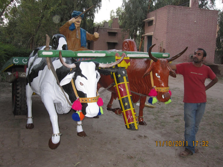 BULL CART LIFE SIZE SCULPTURE ON THE ORDER OF GOVT. OF PUNJAB IN JHANG CITY