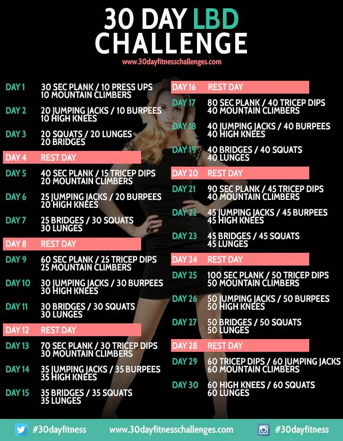 30 Day fitness challenge Choose your challenge