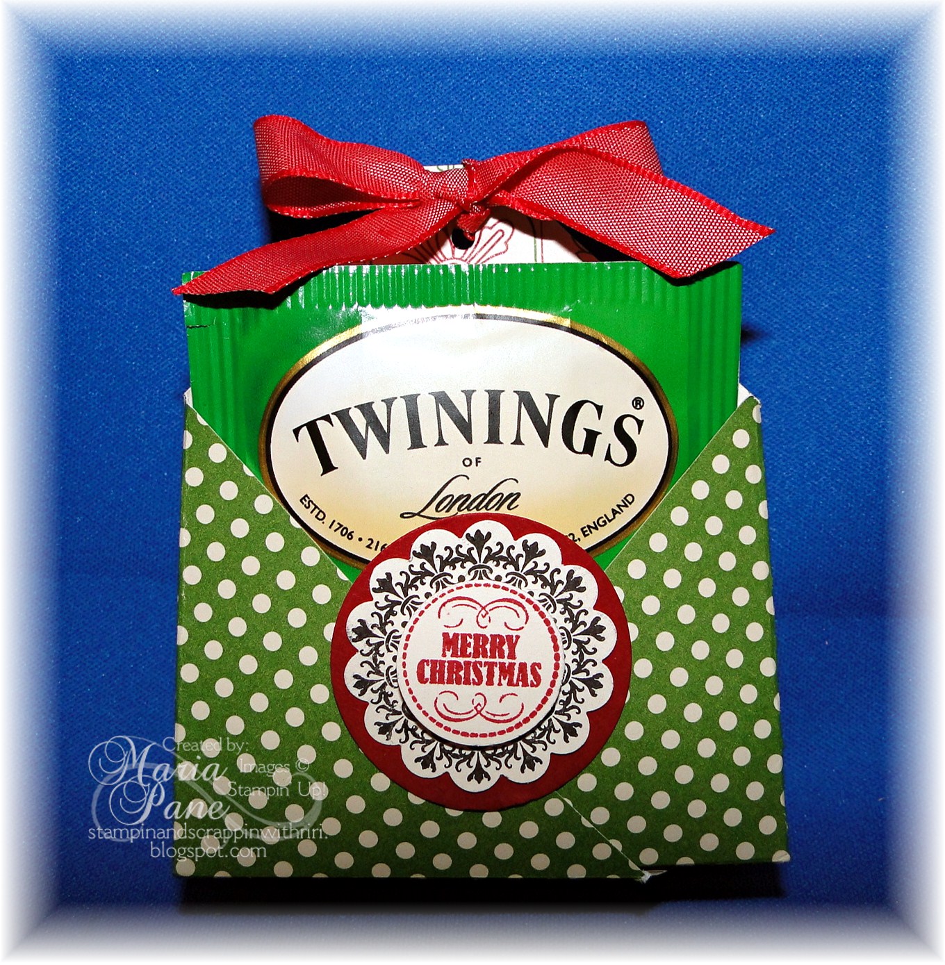 Stampin and Scrappin With Ri Ri CHRISTMAS TEA BAG HOLDER