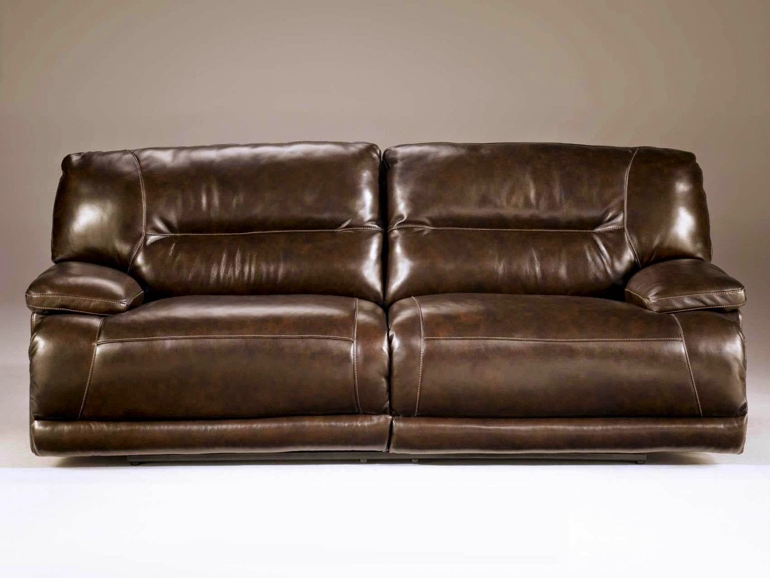 2 seater brown leather recliner sofa