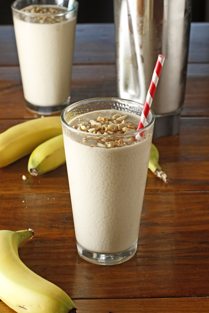 The Chubby Vegetarian Peanut Butter + Banana Smoothie