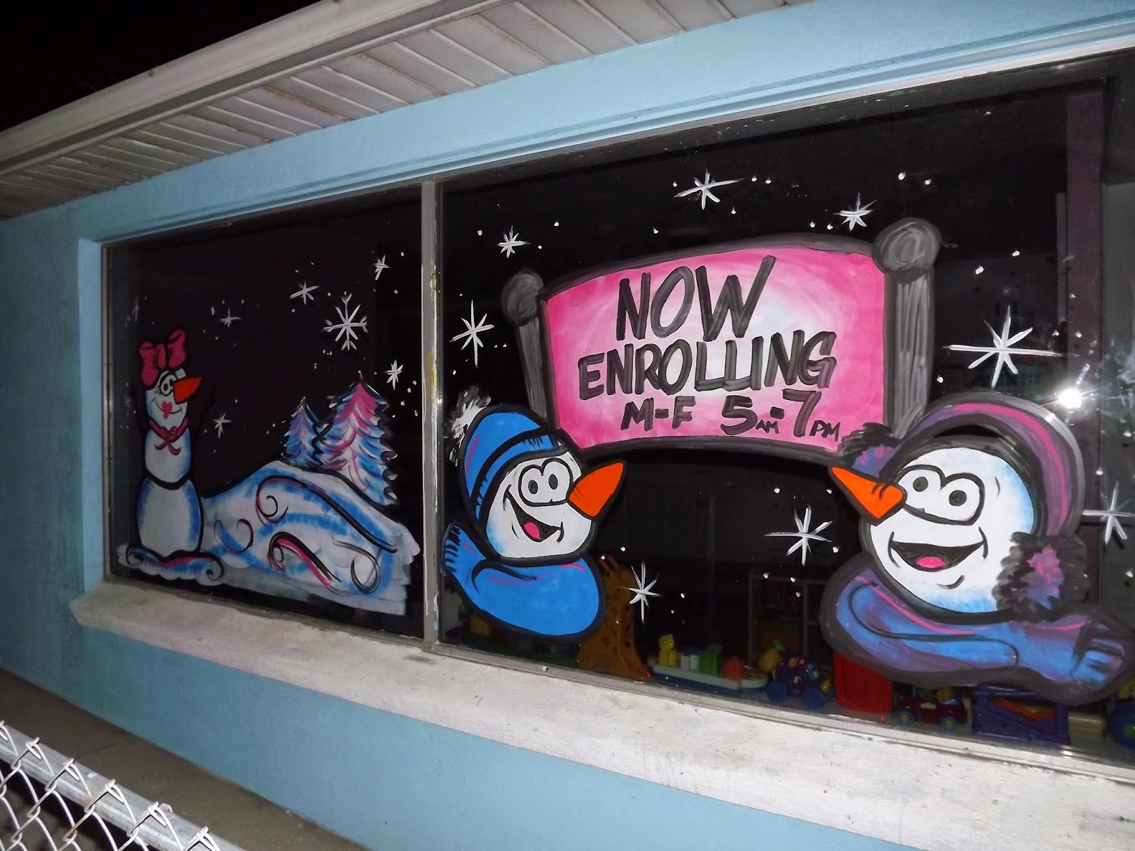 Whimsical Window Painting Sunshine Academy Daycare and Preschool