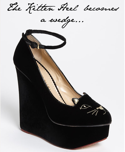 The kitten heel a wedge...