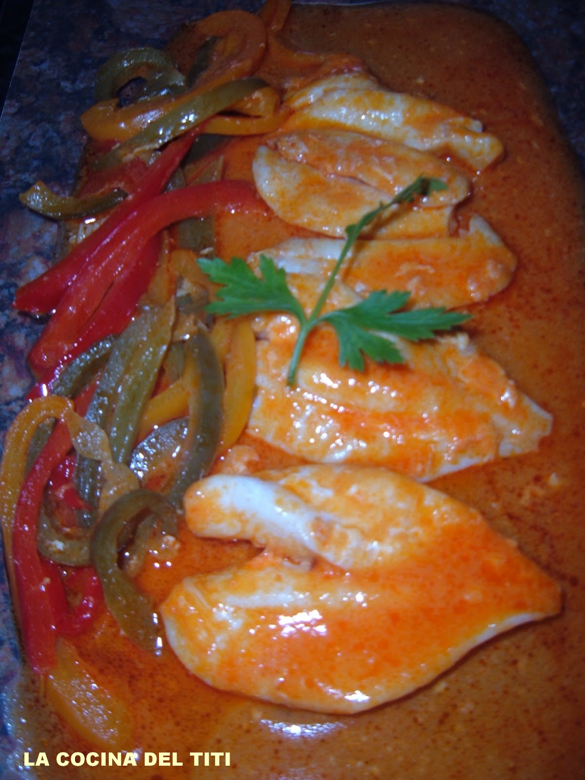 Filetes de San Pedro en salsa de pimientos LA COCINA DEL TITI