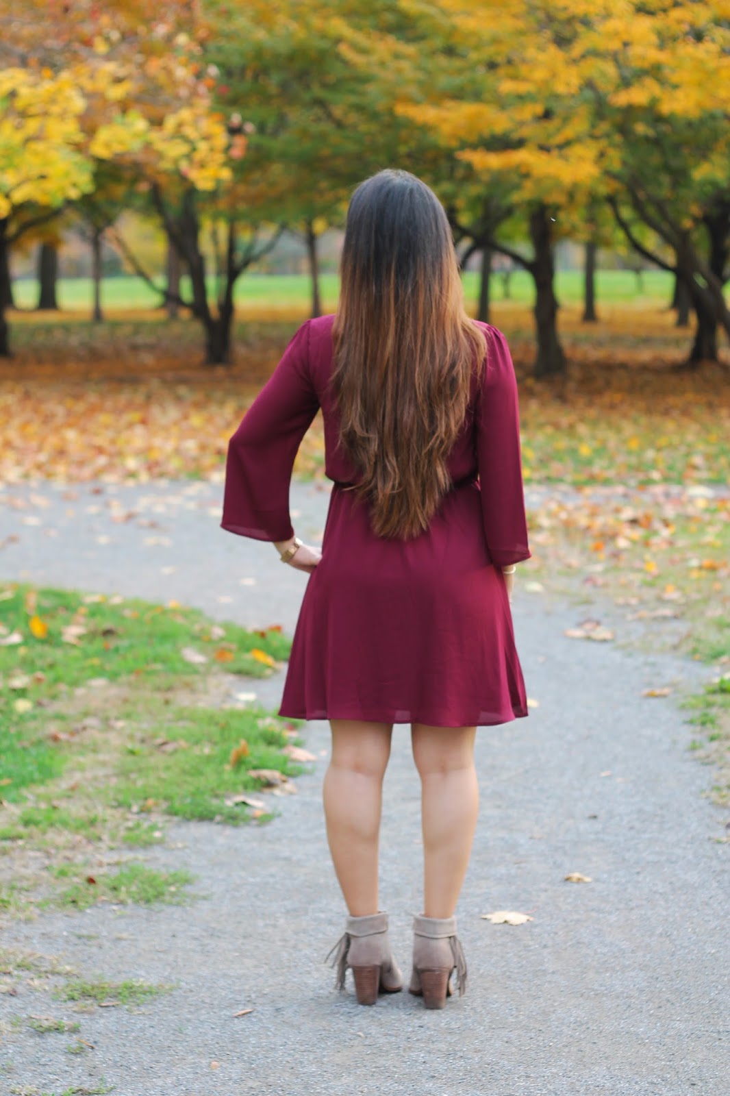 burgundy, fall, fall style, forever 21, 21, rocksbox, jewelry, marshalls, jessica simpson, booties, taupe, fringe, new york, new york blogger, birthday, anniversary, one year, colorful, fall foliage, rbitgirl, 