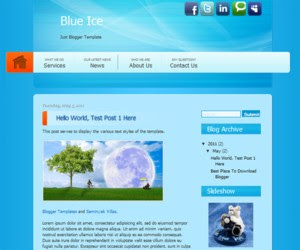 Blue Ice Blogger Template