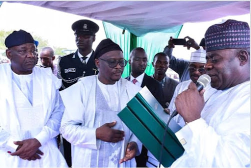 Former Deputy Governor, Engr Mathins Babale Handing Over to His Excellency, Rt. Hon. Ahmadu Umaru F