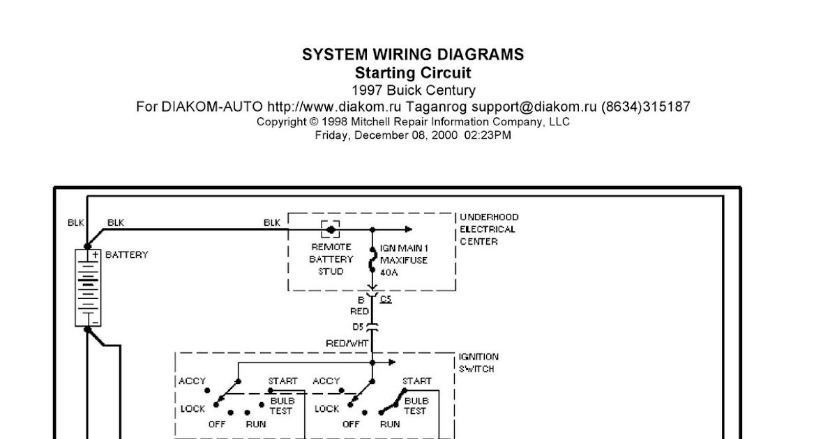 1997 Buick Century System Wiring Diagram Starting Circuit | Schematic