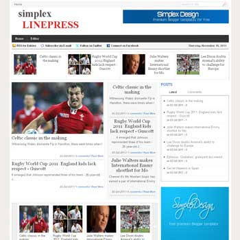 Simplex LinePress blogger template. magazine blogger template. template magazine blogspot