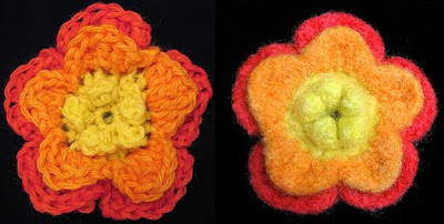 Felted Wool Crochet Flower Pattern