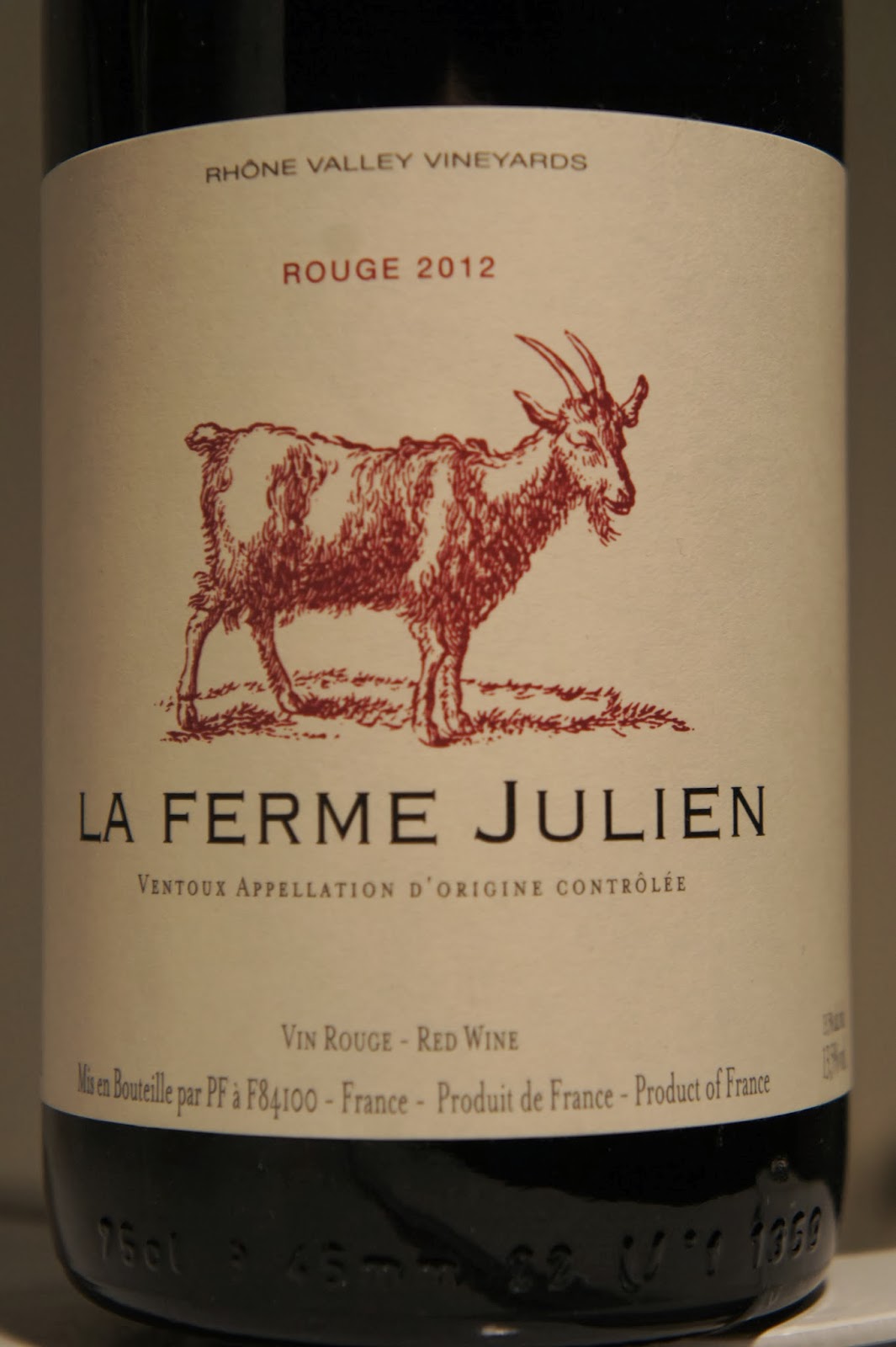 Sip and Puff Rhone Valley Vineyards 2012 "La Ferme Julien" red blend