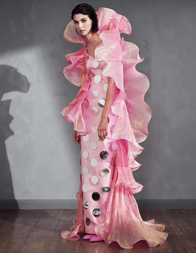 Moschino 2015 SS Barbie Pink Beauty Queen Gown Editorials