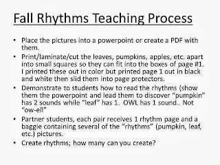 O For Tuna Orff: Fall Rhythms Activity for Kindergarten/First Grade