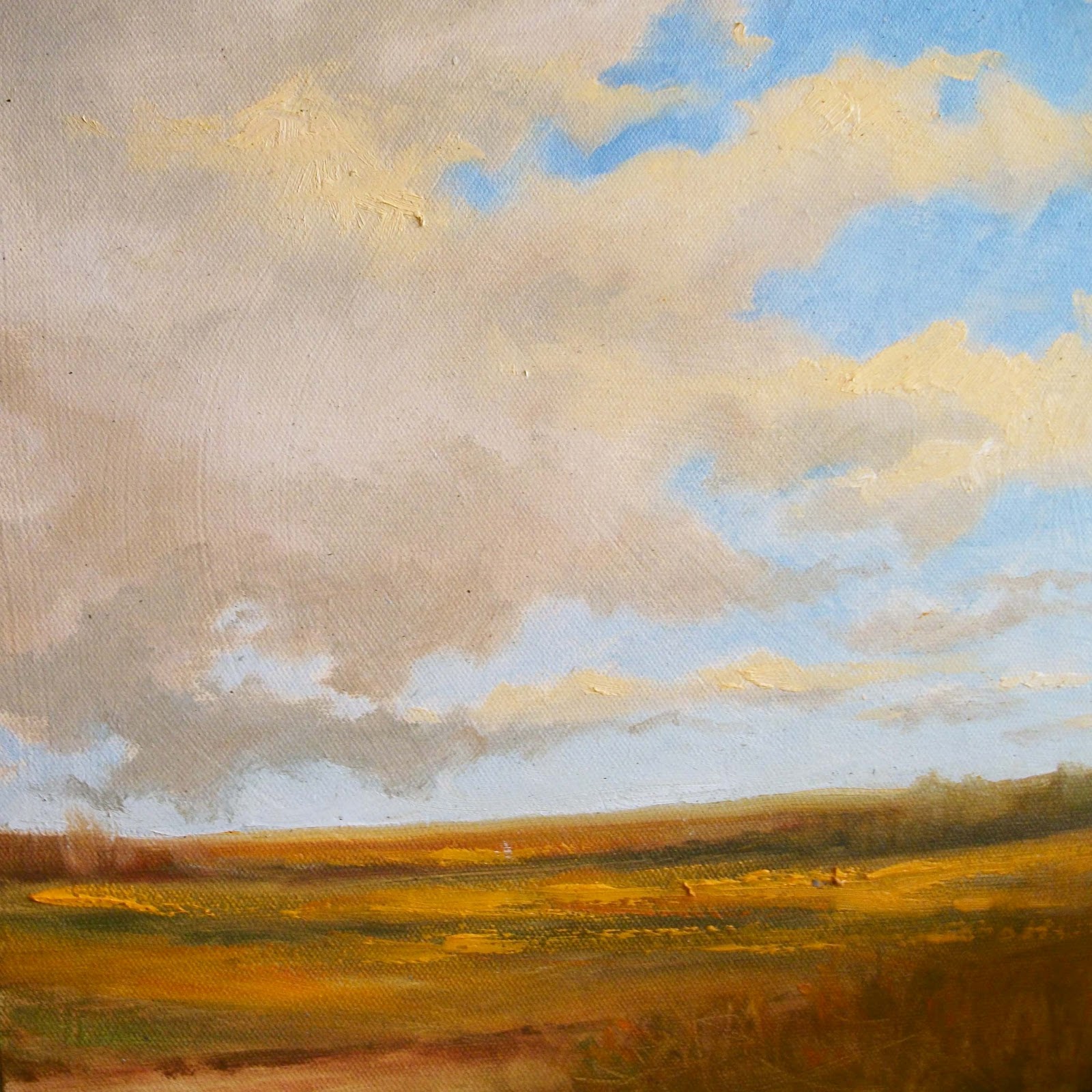 Margaret Aycock Representational Oil Painting in Oklahoma Prairie Sky